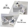 4Pcs Miniature Chair Mini Wooden Beach Chair Nautical Dollhouse Furniture Accessories Micro Landscape for Photo Props Doll House Decor view 2