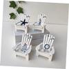4Pcs Miniature Chair Mini Wooden Beach Chair Nautical Dollhouse Furniture Accessories Micro Landscape for Photo Props Doll House Decor view 3