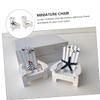 4Pcs Miniature Chair Mini Wooden Beach Chair Nautical Dollhouse Furniture Accessories Micro Landscape for Photo Props Doll House Decor view 4