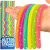 BUNMO Sensory Toys Stretchy Strings for Toddlers 3+ - Stimulating & Addictive Fidget Toys for Kids - Hours of Fun for Kids - Non-Mouthable Toy 3+ - Glitter 6 Pack view 1