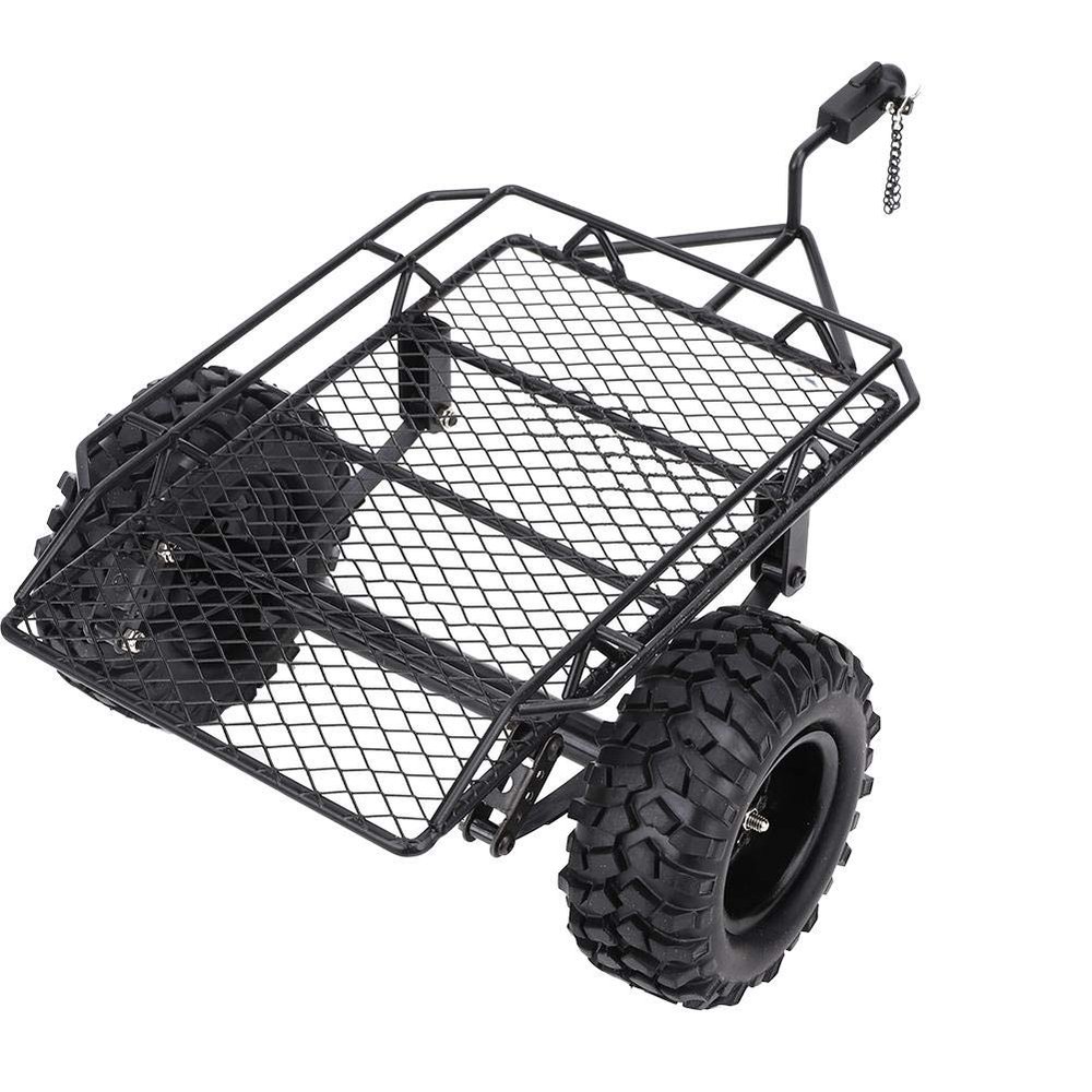 1/10 RC Car Trailer, RC Car Part RC Trailer, Trailer Part RC Trailer Parts 1/10 DIY Parts RC Car Traile for TRX4 D90(Black)