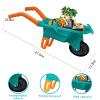 Qtioucp 16Pcs Kids Gardening Tools Outdoor Toys Set Backyard Play with 93 PCS DIY Flower Garden Building Preschool Activities (Green) view 2