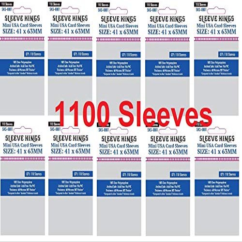 Sleeve Kings Mini USA Card Sleeves 41 X 63 mm (10x110 Pack, 1100 Sleeves)