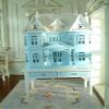Fine Home Crafts ARTLEER Exquisite Blue White French Villa Le Chateau Cabinet Hand Painted 1/12 Scale Luxury view 1