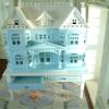 Fine Home Crafts ARTLEER Exquisite Blue White French Villa Le Chateau Cabinet Hand Painted 1/12 Scale Luxury view 2