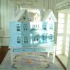 Fine Home Crafts ARTLEER Exquisite Blue White French Villa Le Chateau Cabinet Hand Painted 1/12 Scale Luxury view 3
