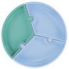 MinikOiOi Puzzle 100% Silicone Suction-Based Plate with Detachable 3 Sections 6m+ Mineral Blue/Aqua Green view 1