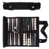 Sondergut Roll-up Portable Suede Backgammon Game Set - for Adults & Children - Ideal for RV Travel, Cruise, Airplane, Camping, Backpacking, Road Trips, Etc. Multiple Colors (Black) view 1