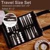 Sondergut Roll-up Portable Suede Backgammon Game Set - for Adults & Children - Ideal for RV Travel, Cruise, Airplane, Camping, Backpacking, Road Trips, Etc. Multiple Colors (Black) view 3