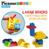 PicassoTiles 100 Piece Large Construction Brick Building Blocks STEM Bricks Toy Set Creative Learning Early Education Playset 5 Colors 4 Unique Shapes Mix & Match Toys for Kids Boys Girls Child Age 3+ view 3