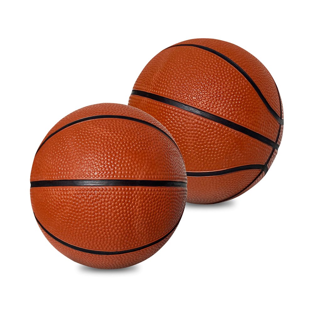 Botabee 5" Rubber Mini Basketballs (2-Pack) - Realistic Bounce and Grip for Indoor and Outdoor Play - Small Basketball for Kids - Durable and Fun, Perfect for Mini Hoops