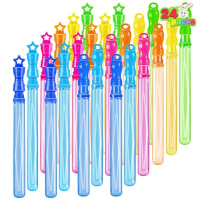 JOYIN 24 Pack 14.25 Bubble Wands Assortment, 6 Colors Giant Bubble Wands Party Favors Kids Summer Toys Outdoor Play Toys Games Christmas Birthday Party