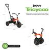 Joovy Tricycoo Fold & Go Toddler Tricycle Featuring Removable, Adjustable Push Handle, Lockable Front Pedals, Height-Adjustable Seat, 3-Point Safety Harness, and Rear Storage Box (Rorange), Large view 2