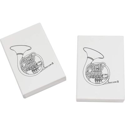 Azeeda 2 x 45mm 'French Horn' Erasers/Rubbers (ER00027047)