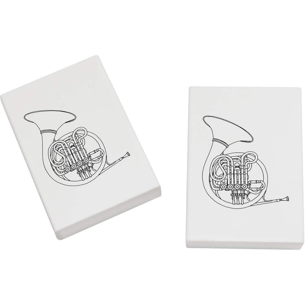 Azeeda 2 x 45mm 'French Horn' Erasers/Rubbers (ER00027047)