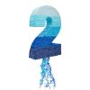 BLUE PANDA Ombre Blue Number 7 Pull String Pinata, Party Game for Kids Ages 3-14, Fillable Hanging Decoration for Birthday Decorations, Holds Candy, Toys & Confetti (16.5 x 11.5 x 3 In) view 1