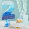 BLUE PANDA Ombre Blue Number 7 Pull String Pinata, Party Game for Kids Ages 3-14, Fillable Hanging Decoration for Birthday Decorations, Holds Candy, Toys & Confetti (16.5 x 11.5 x 3 In) view 2