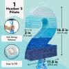 BLUE PANDA Ombre Blue Number 7 Pull String Pinata, Party Game for Kids Ages 3-14, Fillable Hanging Decoration for Birthday Decorations, Holds Candy, Toys & Confetti (16.5 x 11.5 x 3 In) view 3
