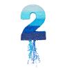 BLUE PANDA Ombre Blue Number 7 Pull String Pinata, Party Game for Kids Ages 3-14, Fillable Hanging Decoration for Birthday Decorations, Holds Candy, Toys & Confetti (16.5 x 11.5 x 3 In) view 4