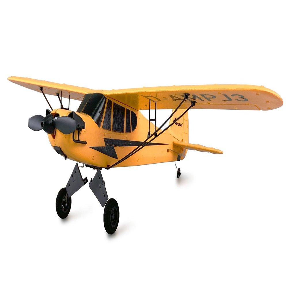 Amewi Piper J-3 Cup 3-Channel RTF Gyro Mode 2 RC Airplane Red / White