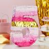Number 5 Pinata, Pink and Gold Foil for Girls 5th Birthday Party Decorations (Small, 16.5 x 11.6 x 3 In) view 2