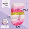 Number 5 Pinata, Pink and Gold Foil for Girls 5th Birthday Party Decorations (Small, 16.5 x 11.6 x 3 In) view 4