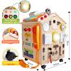 SHIERDU Montessori Wooden Busy House Basic Life Skills and fine Motor Training for Children, pre-School Education and Learning Busy Board, Sensory Game Toys, Large Gifts for Boys and Girls view 4