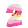 Number 2 Pinata, Pink and Gold for Girls 2nd Birthday Party Decorations, Small, 16.5x11x3 in view 1