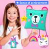 KRAFUN My First Sewing Kit for Beginner Kids Arts & Crafts, 7 Easy DIY Projects of Stuffed Animal Dolls and Plush Pillow Craft, Instructions & Felt, Gift for Girls, Boys, Learn to Sew, Embroidery view 4