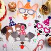 12 Pieces Dog Birthday Masks and Garland - Funny Paper Masks for Dog Theme Party Decoration - Cardstock Baby Shower Banner for Puppy Birthday Party Favors view 2