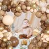 150PCS Brown Balloons Garland Arch Kit, Different Size Brown Nude Boho Blush Tan Neutral Beige Gold Balloons for Woodland Bear Baby Shower Wedding Jungle Safari Birthday Party Decorations view 3
