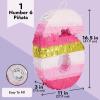 Number 6 Pinata, Pink and Gold Foil for Girls 6th Birthday Party Decorations (Small, 16.5 x 11 Inches) view 3
