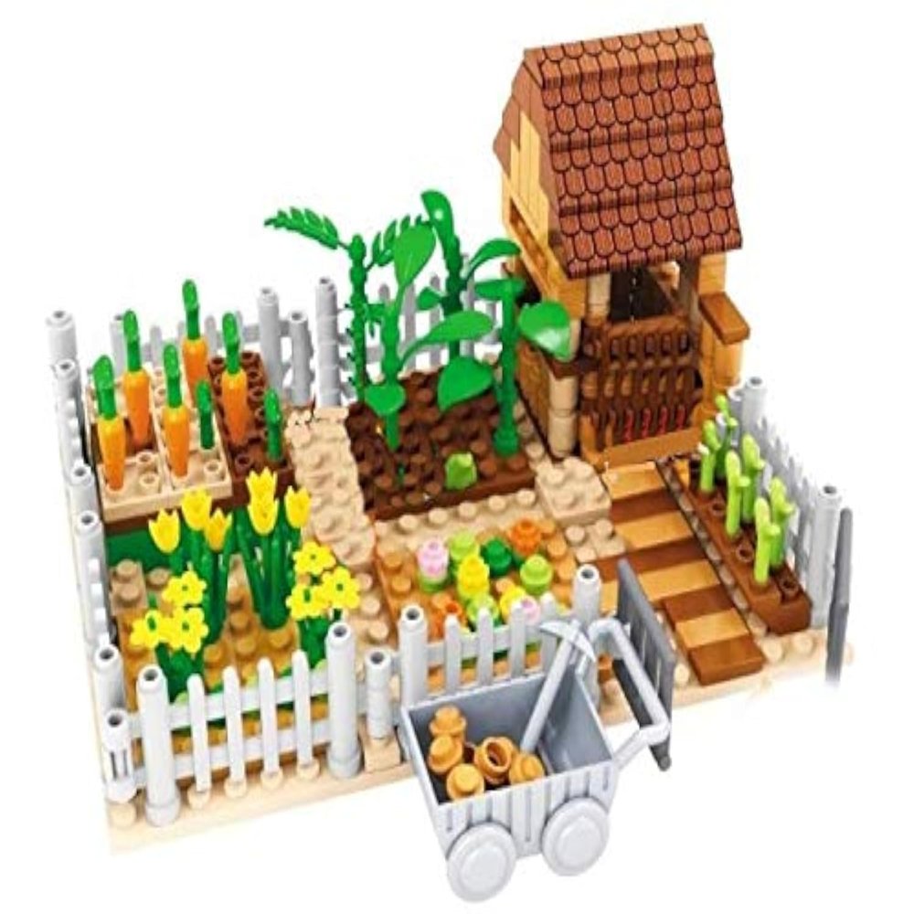 General Jim's Country Garden Farm House Working Fields Building Blocks Toy Bricks Building Set with Accessories Fun Set for All Building Levels