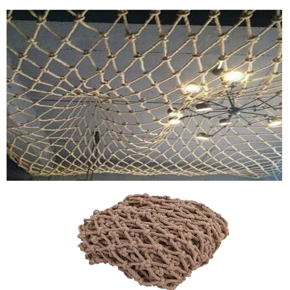 Rope Net Decor Hemp Rope Net Child Climbing Net Outdoor Treehouse Playground Protective Net Heavy Duty Swing Cargo Net Plant Fence Net Wall (Size : 3 * 6m(10 * 20ft))