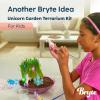 BRYTE Light Up Unicorn Terrarium Kit - Blue & Pink Round Plastic Dome, Ages 4-12 - Fairy Garden Kids Kit with Seeds & Terrarium Rock view 2