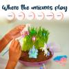 BRYTE Light Up Unicorn Terrarium Kit - Blue & Pink Round Plastic Dome, Ages 4-12 - Fairy Garden Kids Kit with Seeds & Terrarium Rock view 4