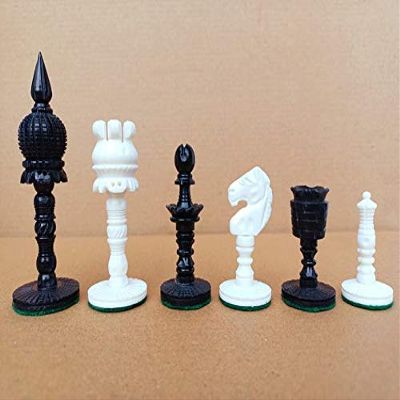 Camel Bone Luxury English Series Chess Pieces Only | Hand Carved Camel Bone Vintage Chess Set | Unique Chess Pieces
