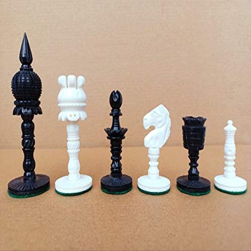 Camel Bone Luxury English Series Chess Pieces Only | Hand Carved Camel Bone Vintage Chess Set | Unique Chess Pieces