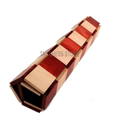 12" Solid Inlaid Wood Roll Up Travel Chess Game Board in Bud Rosewood - 39 mm Square - Premium Wood Chess Board- Taj Chess Store