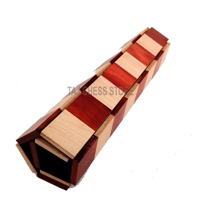 12" Solid Inlaid Wood Roll Up Travel Chess Game Board in Bud Rosewood - 39 mm Square - Premium Wood Chess Board- Taj Chess Store