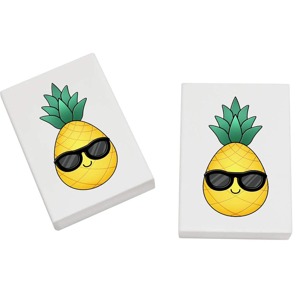 Azeeda 2 x 45mm 'Cool Pineapple' Erasers/Rubbers (ER00027085)