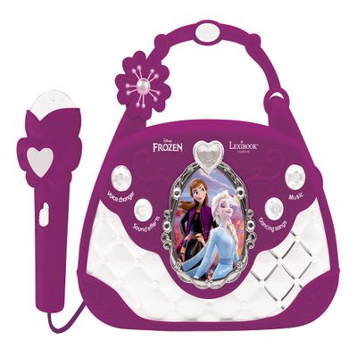 LEXIBOOK K102FZ Disney Frozen Elsa Musical Speaker with Microphone, Voice Changer, Demo Songs, MP3 Plug, Purple/White