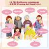 Sumind 35 Pcs Wooden Dollhouse Furniture Set with 8 Family Toys Family Set 27 Pcs Furniture Dollhouse Accessories for Boys Girls, Holiday Birthday Gift(Classic Style) view 2
