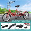 MOPHOTO Small Tricycle 16 Inch  Low Step-Through 3 Wheel Bike, Single Speed Trike for Beginner Riders with Rear Basket view 2