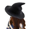 APOSU Witch Hat,Foldable Wool Halloween Witch Hat for Women,Pointed Wizard Cap for Cosplay Costume Accessory and Daily view 1
