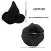 APOSU Witch Hat,Foldable Wool Halloween Witch Hat for Women,Pointed Wizard Cap for Cosplay Costume Accessory and Daily view 4