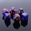CREEBUY Blue Mix Red DND Glitter Dice Set for Dungeon and Dragons Warhammer D&D RPG Role Playing Games Board Game Polyhedral Dice view 2