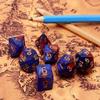 CREEBUY Blue Mix Red DND Glitter Dice Set for Dungeon and Dragons Warhammer D&D RPG Role Playing Games Board Game Polyhedral Dice view 4