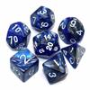 CREEBUY DND Dice Blue Mix Silver D&D Polyhedral Dice Set for Dungeon and Dragons MTG RPG Dice 7-Die Set D20 D12 D10 D% D8 D6 D4 view 1