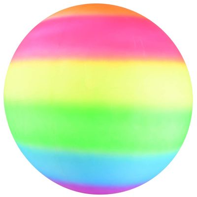HOWBOUTDIS 18 inch Rainbow Playground Ball - Bouncy Durable Rubber - for Boys and Girls - Great Outdoor Fun - Perfect at The Beach, Park or Playground